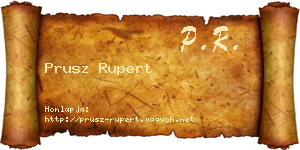 Prusz Rupert névjegykártya